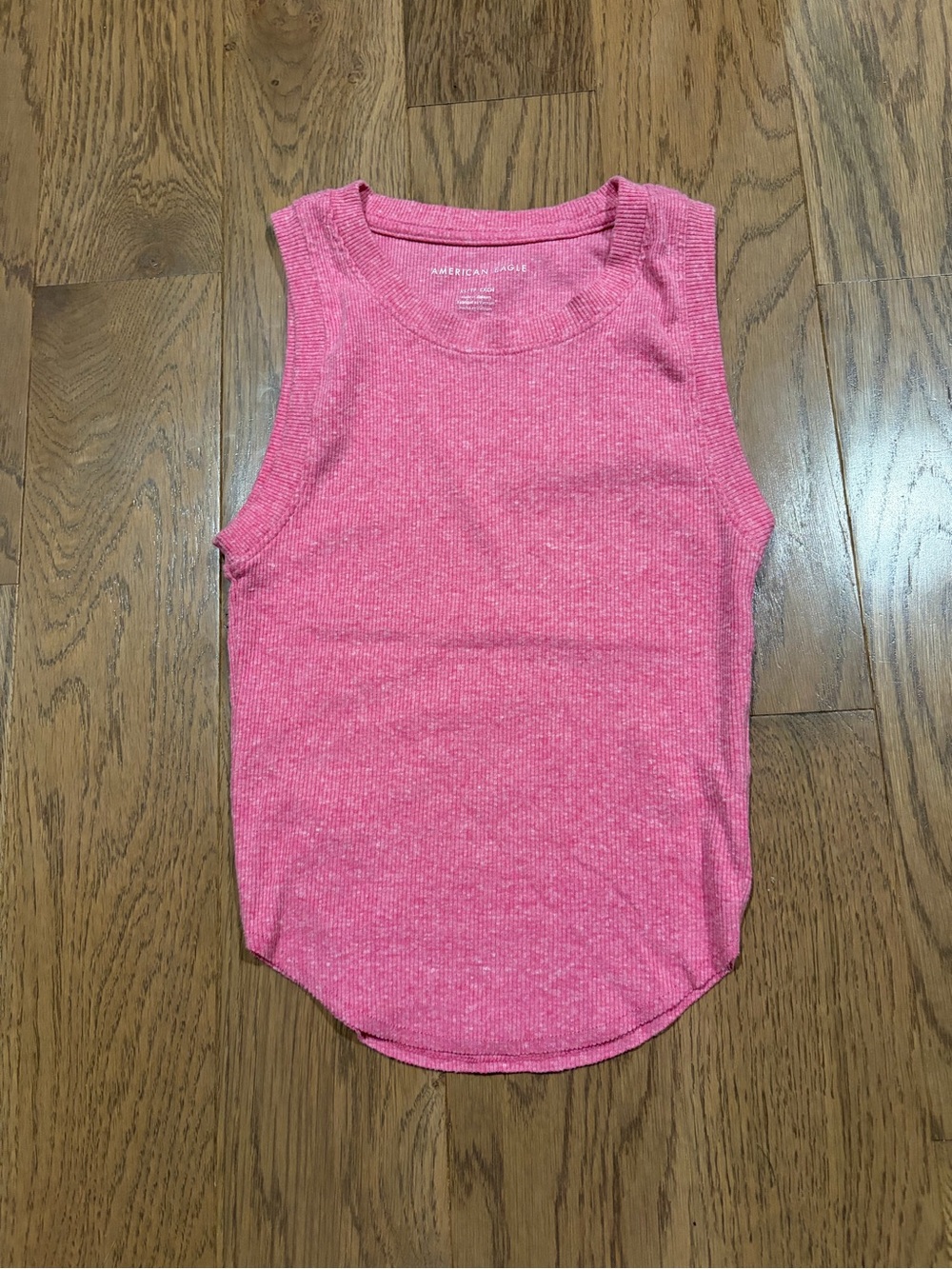 American Eagle Outfitters Hot Pink Ribbed Muscle Tank